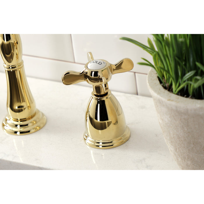 Essex KB1792BEXLS Two-Handle 3-Hole Deck Mount Widespread Kitchen Faucet, Polished Brass