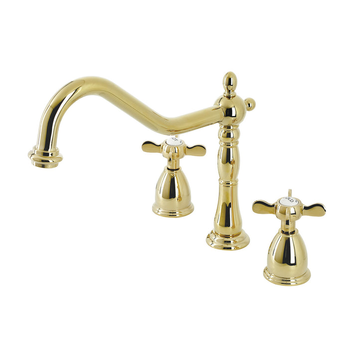 Essex KB1792BEXLS Two-Handle 3-Hole Deck Mount Widespread Kitchen Faucet, Polished Brass