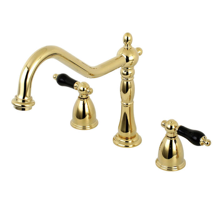 Duchess KB1792PKLLS Two-Handle 3-Hole Deck Mount Widespread Kitchen Faucet, Polished Brass