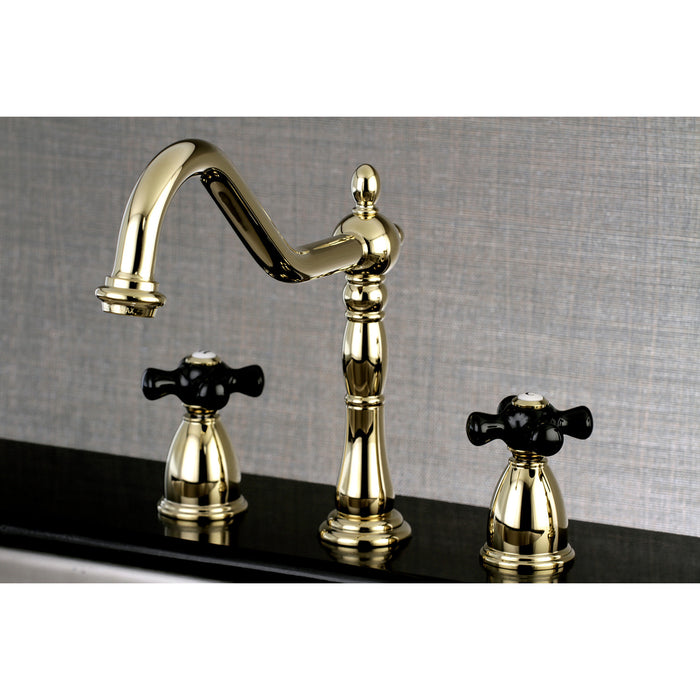 Duchess KB1792PKXLS Two-Handle 3-Hole Deck Mount Widespread Kitchen Faucet, Polished Brass