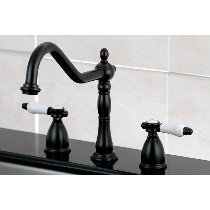 Bel-Air KB1795BPLLS Two-Handle 3-Hole Deck Mount Widespread Kitchen Faucet, Oil Rubbed Bronze