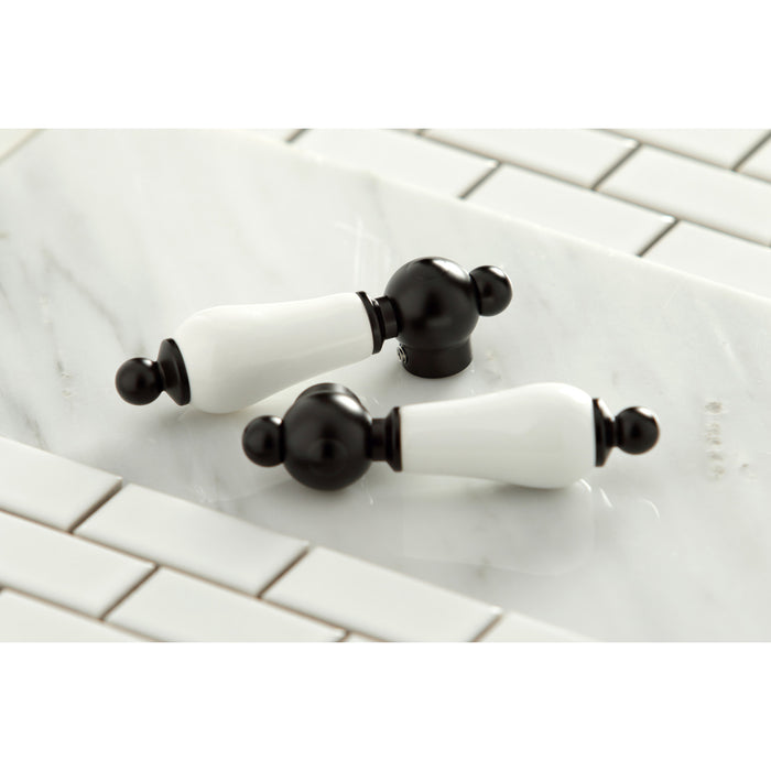 Heritage KB1795PLLS Two-Handle 3-Hole Deck Mount Widespread Kitchen Faucet, Oil Rubbed Bronze