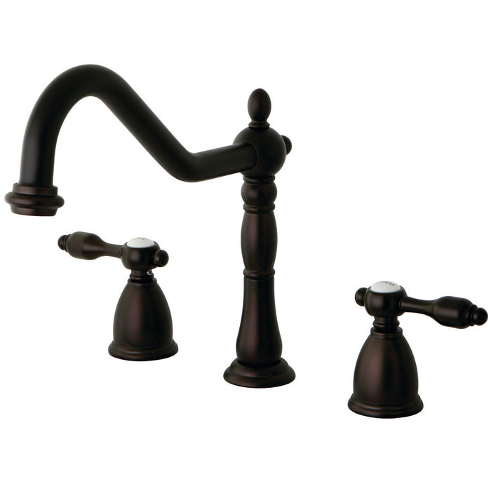 Tudor KB1795TALLS Two-Handle 3-Hole Deck Mount Widespread Kitchen Faucet, Oil Rubbed Bronze
