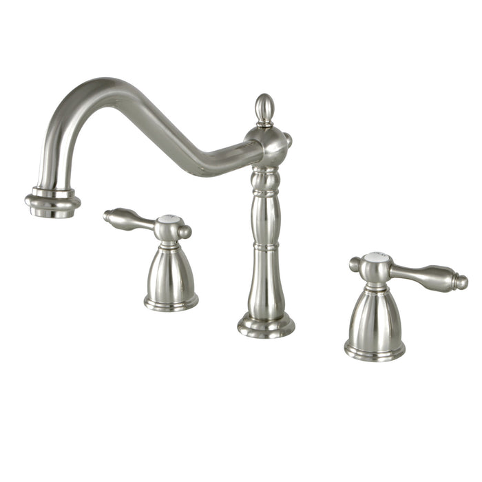 Tudor KB1798TALLS Two-Handle 3-Hole Deck Mount Widespread Kitchen Faucet, Brushed Nickel