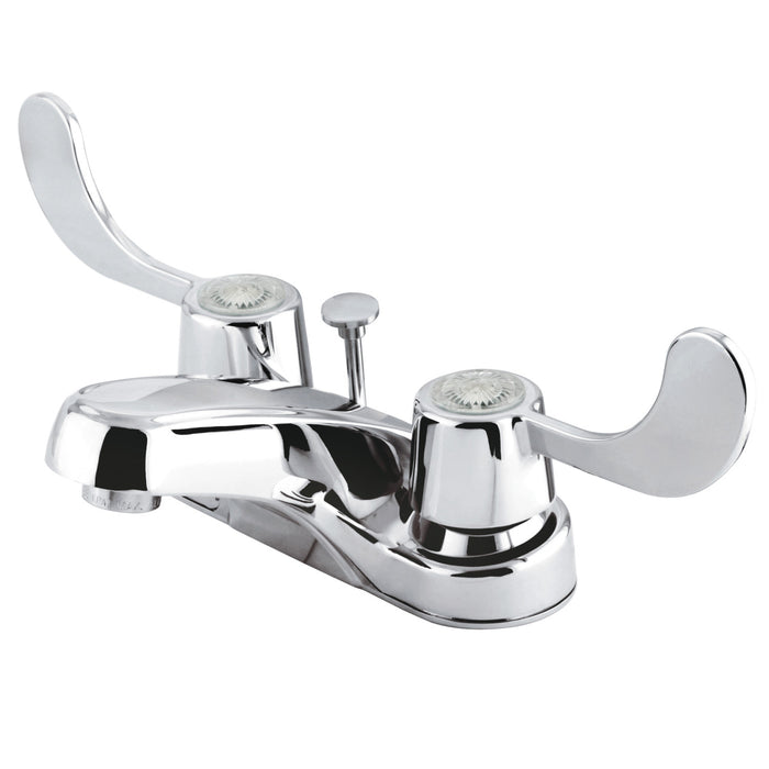 Vista KB181B Two-Handle 3-Hole Deck Mount 4" Centerset Bathroom Faucet with Brass Pop-Up, Polished Chrome