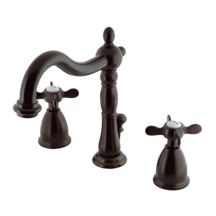 Essex KB1975BEX Two-Handle 3-Hole Deck Mount Widespread Bathroom Faucet with Plastic Pop-Up, Oil Rubbed Bronze