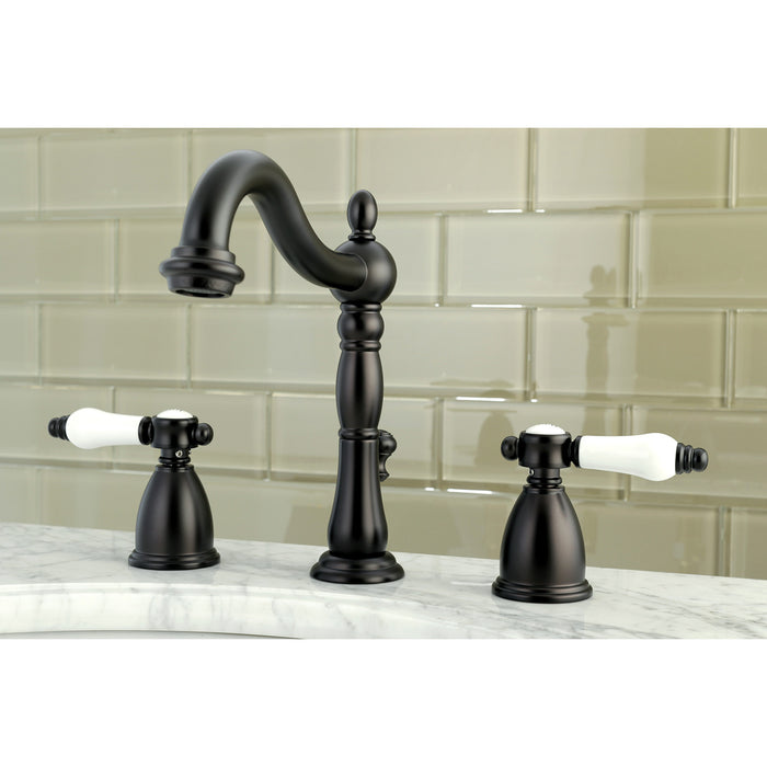Bel-Air KB1975BPL Two-Handle 3-Hole Deck Mount Widespread Bathroom Faucet with Plastic Pop-Up, Oil Rubbed Bronze