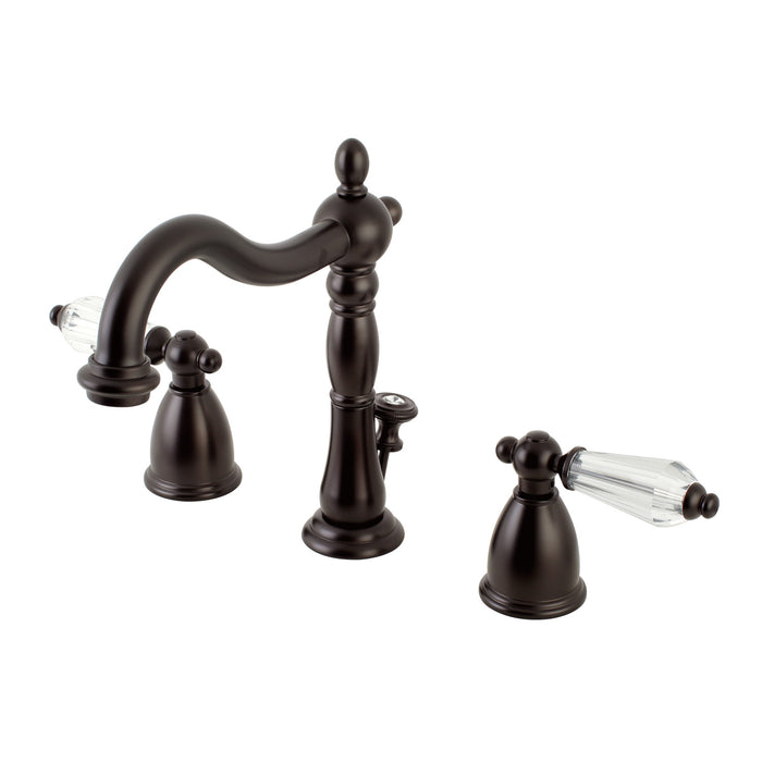 Wilshire KB1975WLL Two-Handle 3-Hole Deck Mount Widespread Bathroom Faucet with Plastic Pop-Up, Oil Rubbed Bronze