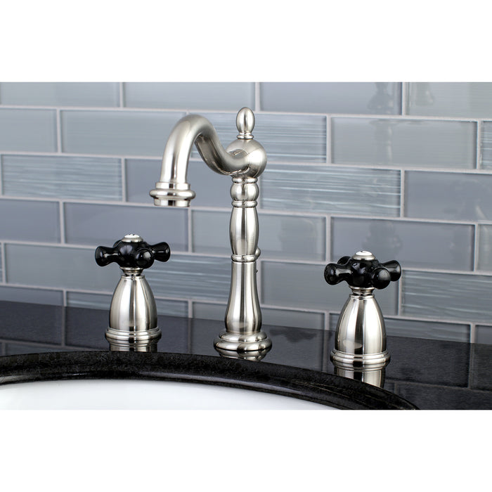Duchess KB1978PKX Two-Handle 3-Hole Deck Mount Widespread Bathroom Faucet with Plastic Pop-Up, Brushed Nickel