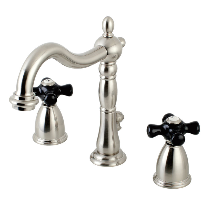 Duchess KB1978PKX Two-Handle 3-Hole Deck Mount Widespread Bathroom Faucet with Plastic Pop-Up, Brushed Nickel