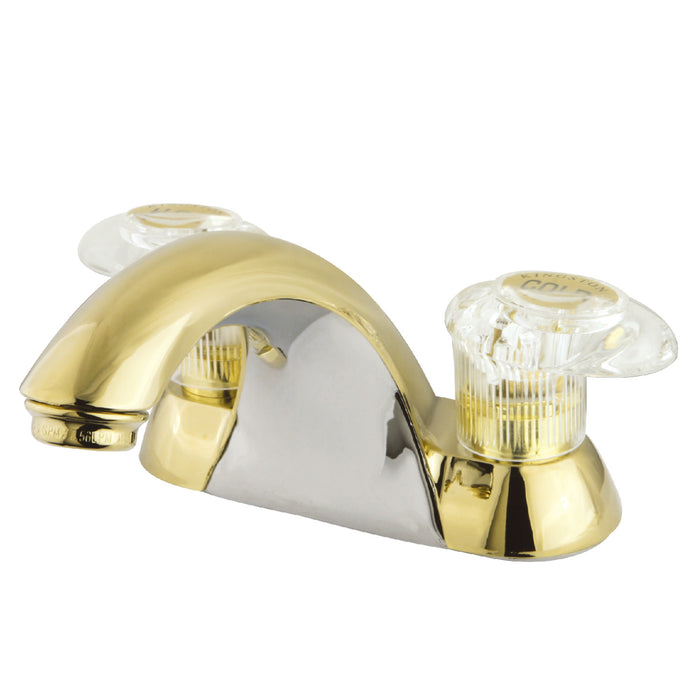 Naples KB2152LP Two-Handle 3-Hole Deck Mount 4" Centerset Bathroom Faucet, Polished Brass