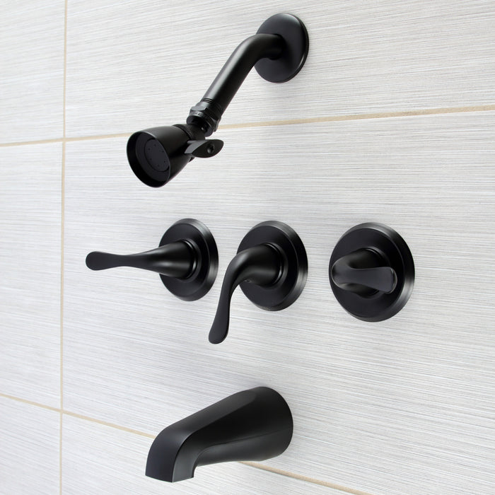 Kingston Tulare KB2240YL - Yosemite Double-Handle Tub and Shower Faucet, Matte Black