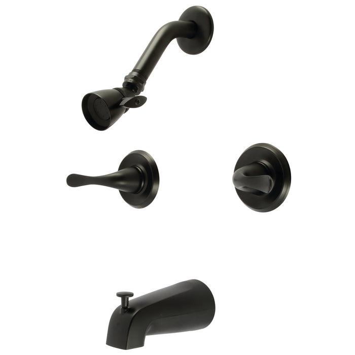 Kingston Tulare KB2240YL - Yosemite Double-Handle Tub and Shower Faucet, Matte Black