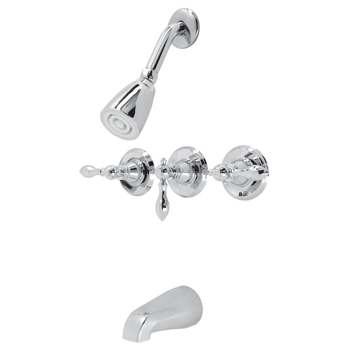 Kingston Heirloom KB231ACL - American Classic Triple-Handle Tub and Shower Faucet, Polished Chrome