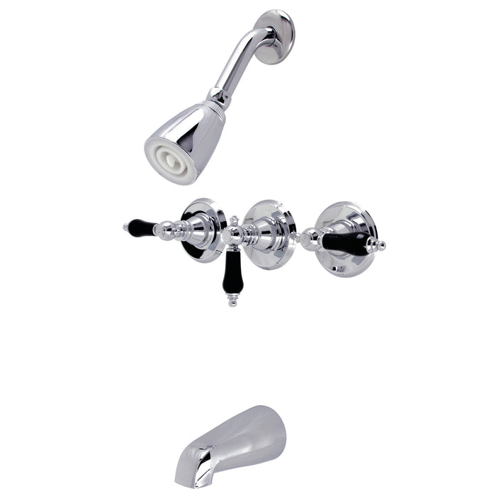 Kingston Heirloom KB231AKL - Duchess Triple-Handle Tub and Shower Faucet, Polished Chrome