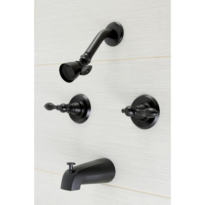 Kingston Heirloom KB240ACL - American Classic Double-Handle Tub and Shower Faucet, Matte Black
