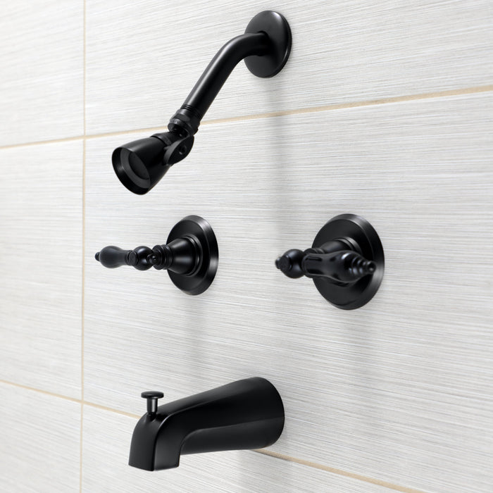 Kingston Heirloom KB240AKL - Duchess Double-Handle Tub and Shower Faucet, Matte Black
