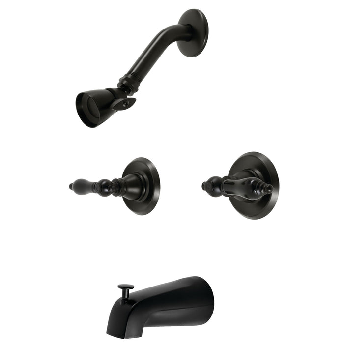 Kingston Heirloom KB240AKL - Duchess Double-Handle Tub and Shower Faucet, Matte Black