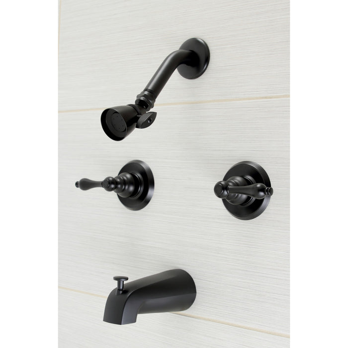 Victorian KB240AL Two-Handle 4-Hole Wall Mount Tub and Shower Faucet, Matte Black