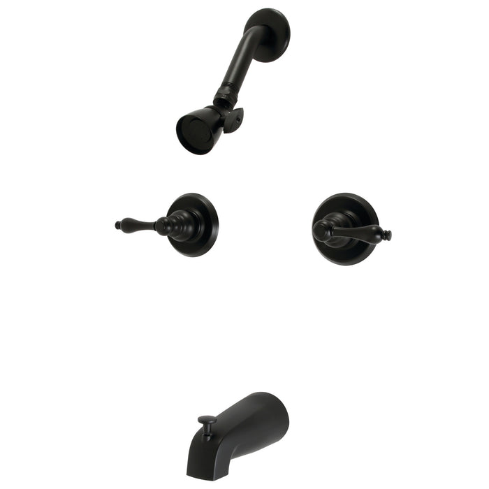 Victorian KB240AL Two-Handle 4-Hole Wall Mount Tub and Shower Faucet, Matte Black