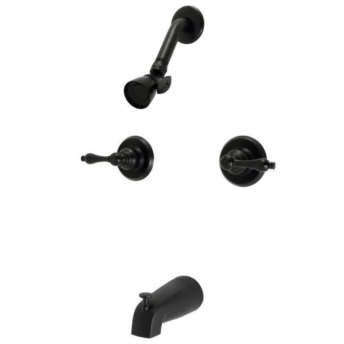 Kingston Heirloom KB240AL - Victorian Double-Handle Tub and Shower Faucet, Matte Black
