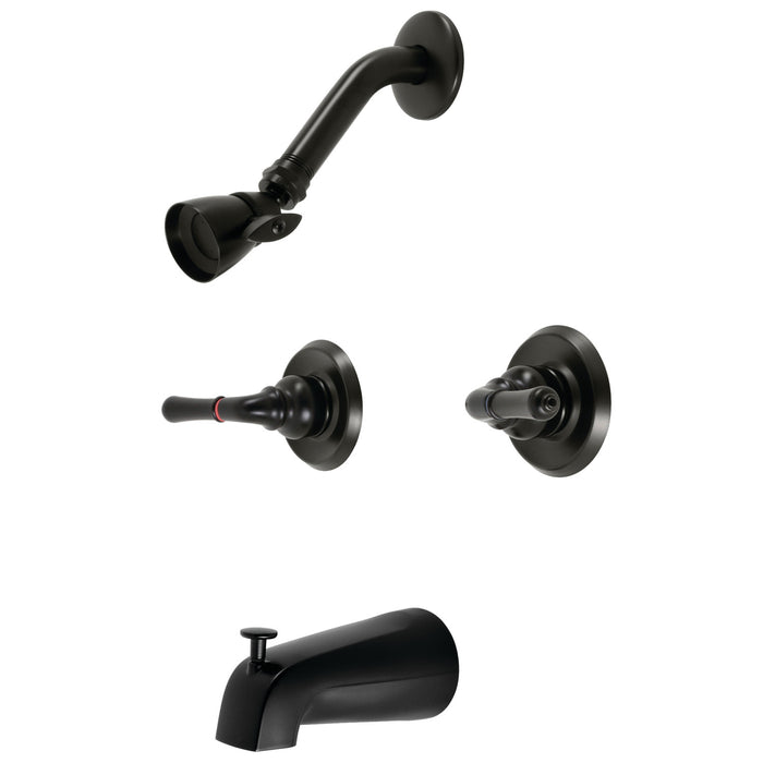 Kingston Tulare KB240 - Magellan Double-Handle Tub and Shower Faucet, Matte Black