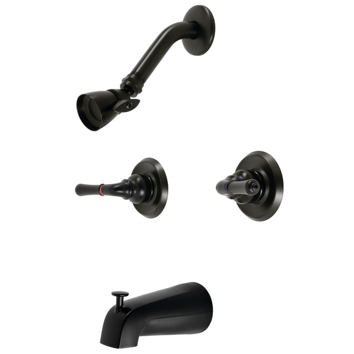 Magellan KB240 Two-Handle 4-Hole Wall Mount Tub and Shower Faucet, Matte Black