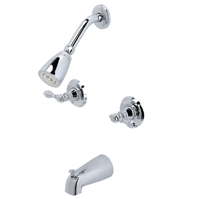 American Classic KB241ACL Two-Handle 4-Hole Wall Mount Tub and Shower Faucet, Polished Chrome