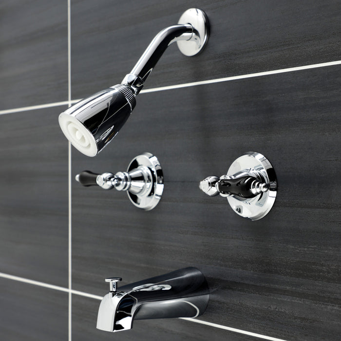 Duchess KB241AKL Two-Handle 4-Hole Wall Mount Tub and Shower Faucet, Polished Chrome