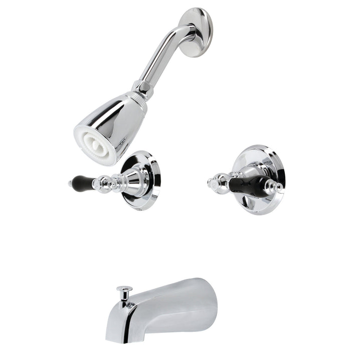 Duchess KB241AKL Two-Handle 4-Hole Wall Mount Tub and Shower Faucet, Polished Chrome