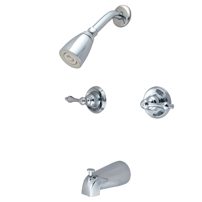 Victorian KB241AL Two-Handle 4-Hole Wall Mount Tub and Shower Faucet, Polished Chrome