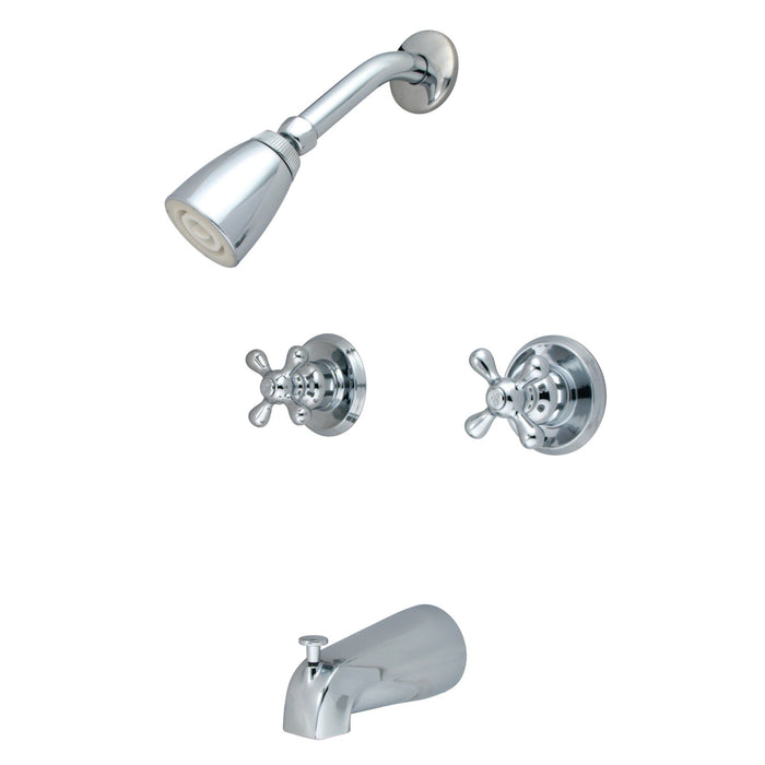 Victorian KB241AX Two-Handle 4-Hole Wall Mount Tub and Shower Faucet, Polished Chrome
