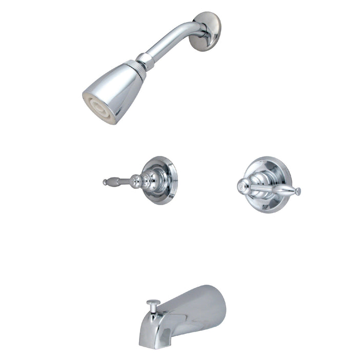 Kingston Heirloom KB241KL - Knight Double-Handle Tub and Shower Faucet, Polished Chrome