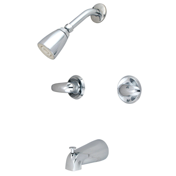 Legacy KB241LL Two-Handle 4-Hole Wall Mount Tub and Shower Faucet, Polished Chrome