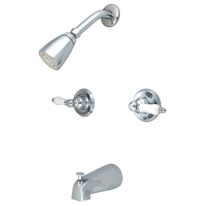 Victorian KB241PL Two-Handle 4-Hole Wall Mount Tub and Shower Faucet, Polished Chrome