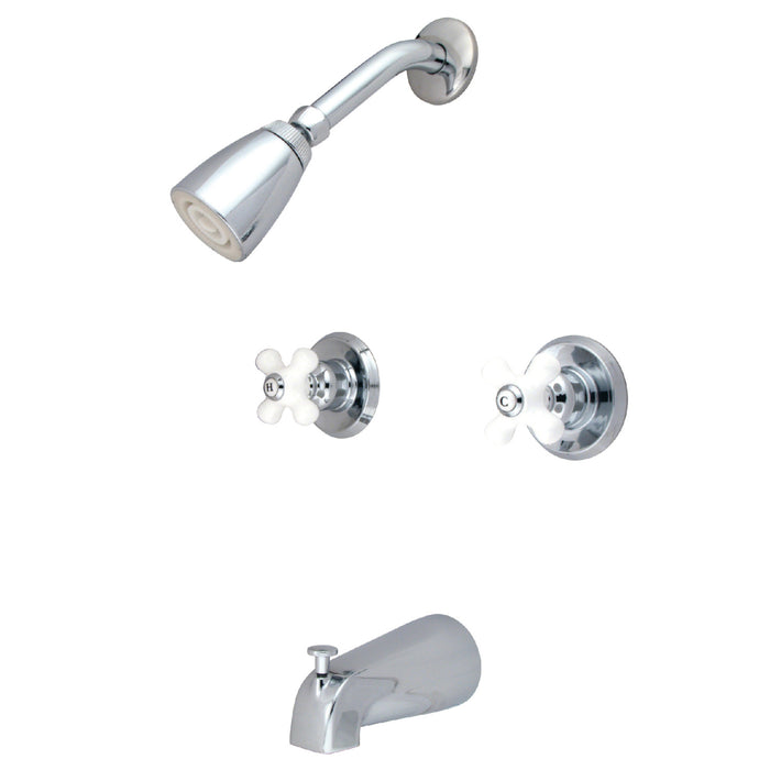 Victorian KB241PX Two-Handle 4-Hole Wall Mount Tub and Shower Faucet, Polished Chrome