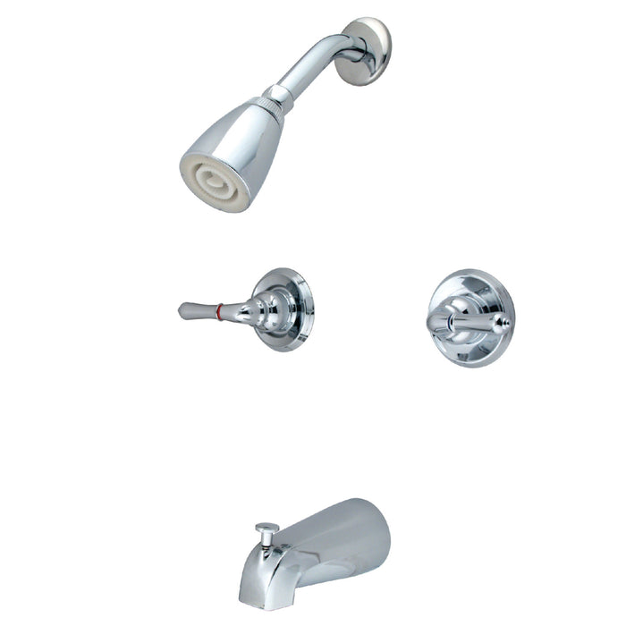 Kingston Tulare KB241 - Magellan Double-Handle Tub and Shower Faucet, Polished Chrome