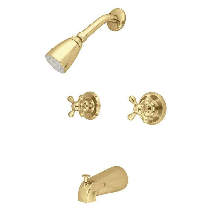 Kingston Heirloom KB242AX - Victorian Double-Handle Tub and Shower Faucet, Polished Brass
