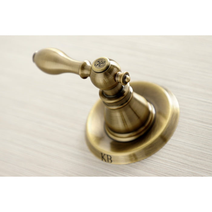 American Classic KB243ACLAB Two-Handle 4-Hole Wall Mount Tub and Shower Faucet, Antique Brass