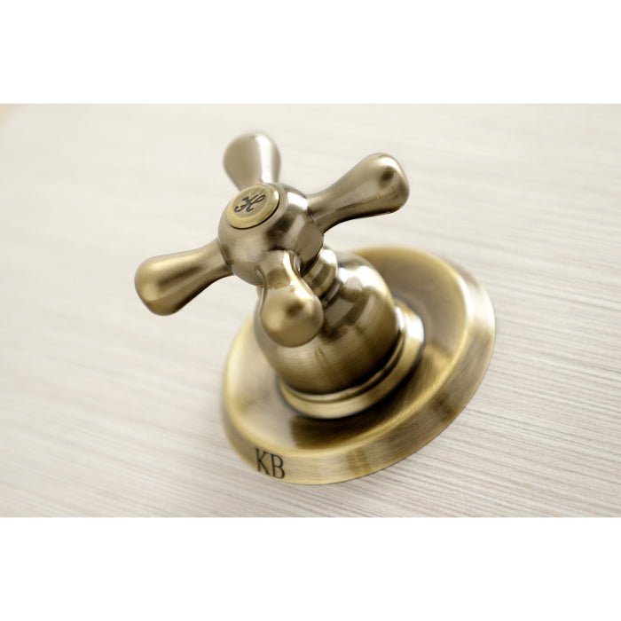 Victorian KB243AXAB Two-Handle 4-Hole Wall Mount Tub and Shower Faucet, Antique Brass