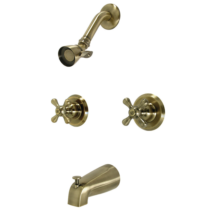 Kingston Heirloom KB243AXAB - Victorian Double-Handle Tub and Shower Faucet, Antique Brass