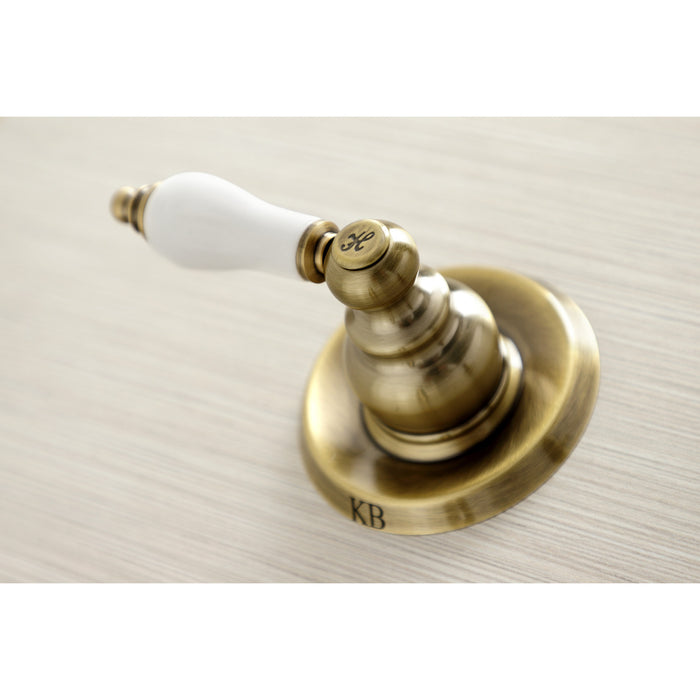 Victorian KB243PLAB Two-Handle 4-Hole Wall Mount Tub and Shower Faucet, Antique Brass