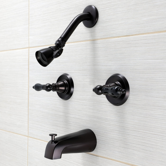 Duchess KB245AKL Two-Handle 4-Hole Wall Mount Tub and Shower Faucet, Oil Rubbed Bronze