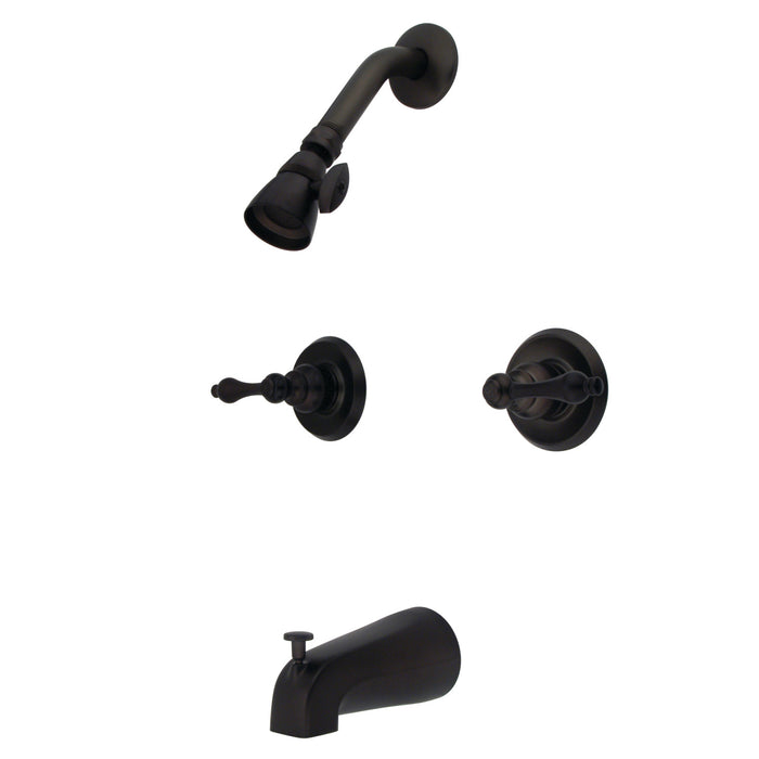Victorian KB245AL Two-Handle 4-Hole Wall Mount Tub and Shower Faucet, Oil Rubbed Bronze