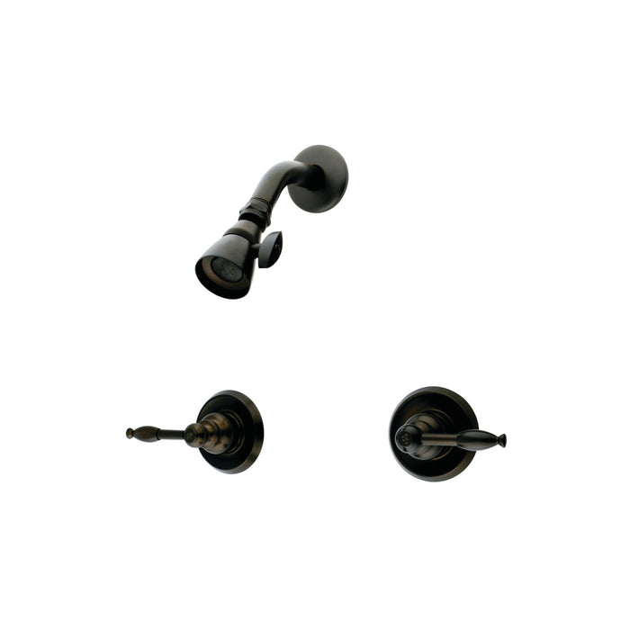 Knight KB245KLSO Two-Handle 3-Hole Wall Mount Shower Faucet, Oil Rubbed Bronze