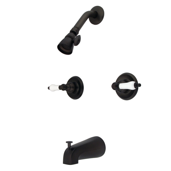 Victorian KB245PL Two-Handle 4-Hole Wall Mount Tub and Shower Faucet, Oil Rubbed Bronze