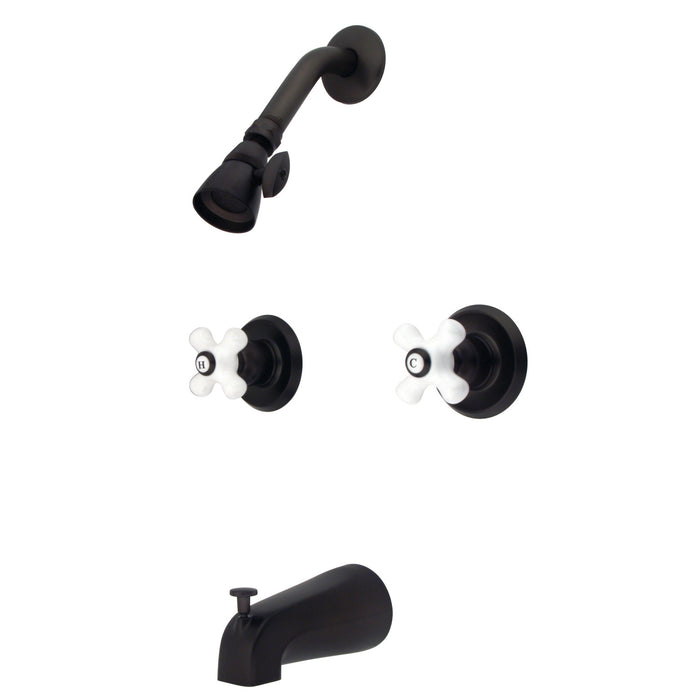Victorian KB245PX Two-Handle 4-Hole Wall Mount Tub and Shower Faucet, Oil Rubbed Bronze