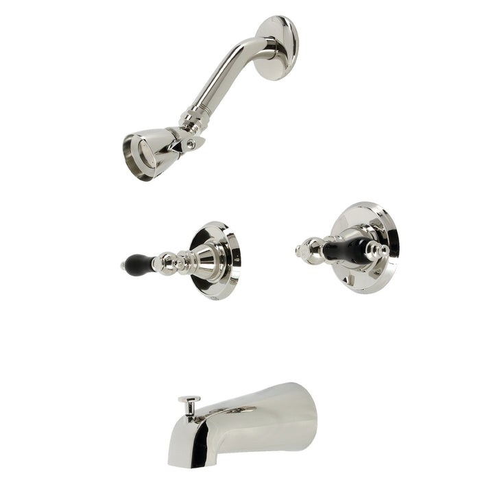 Kingston Heirloom KB246AKL - Duchess Double-Handle Tub and Shower Faucet, Polished Nickel