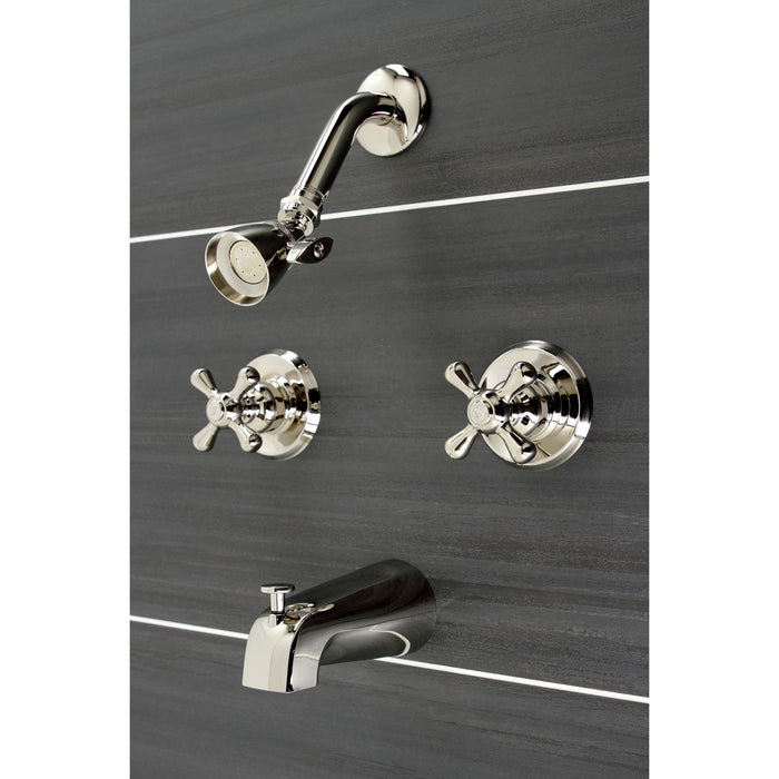 Victorian KB246AXPN Two-Handle 4-Hole Wall Mount Tub and Shower Faucet, Polished Nickel