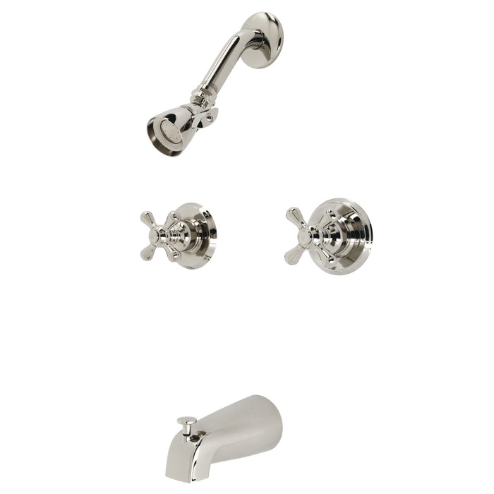 Victorian KB246AXPN Two-Handle 4-Hole Wall Mount Tub and Shower Faucet, Polished Nickel